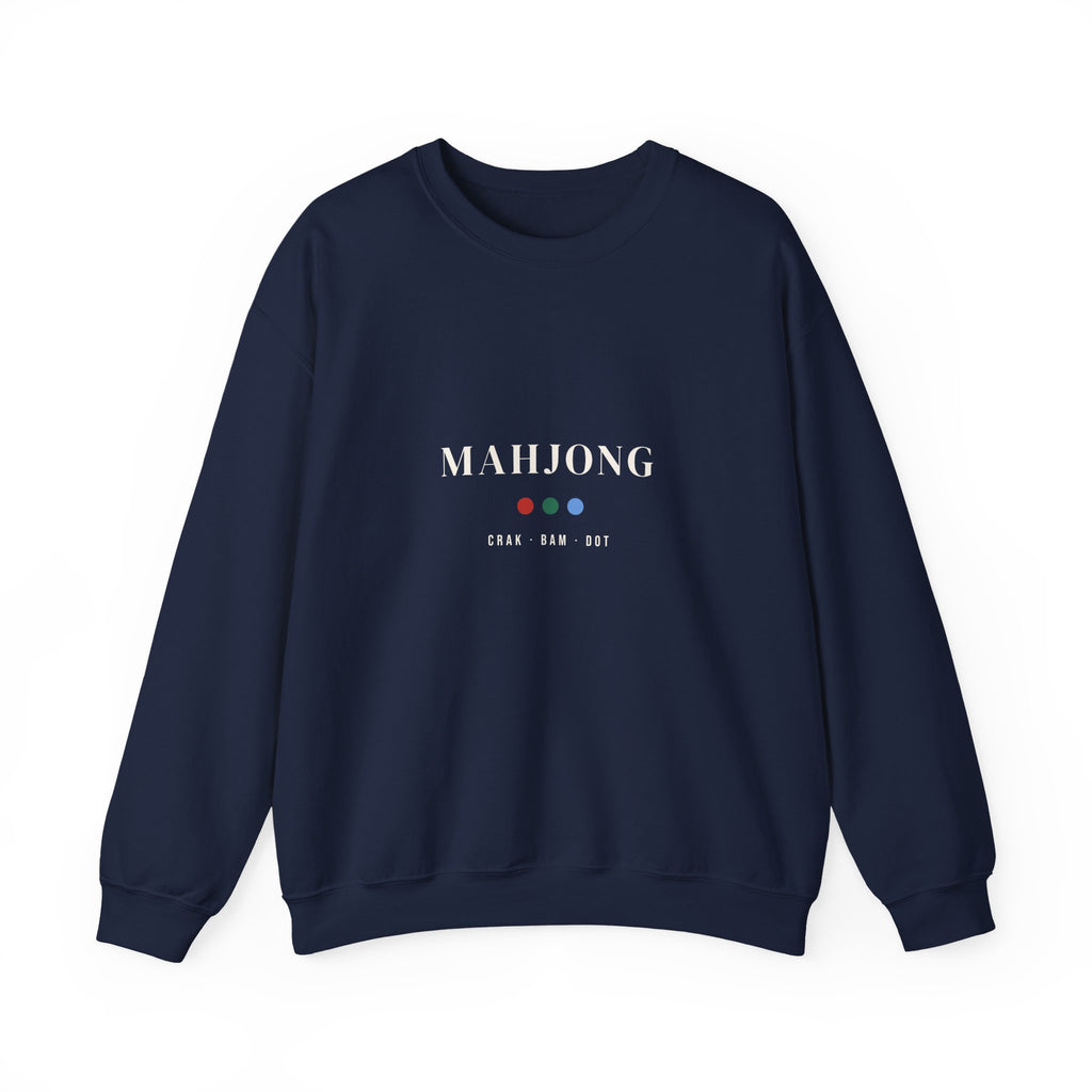 Mahjong Sweatshirt, Minimalist Serif Crak Bam Dot Unisex Crewneck