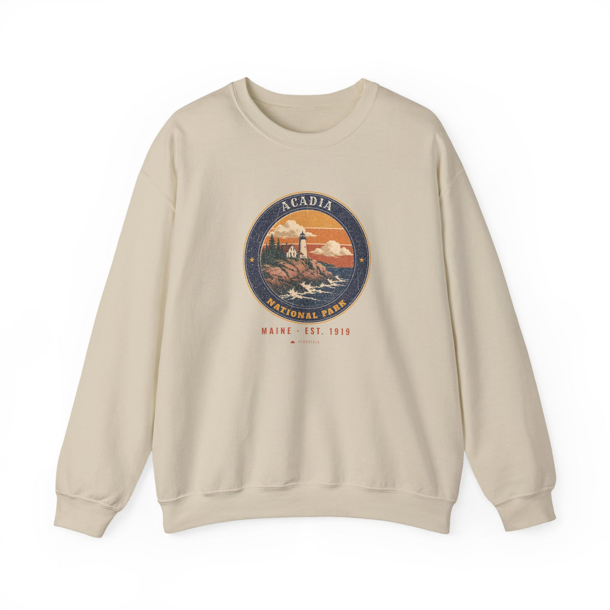 Acadia National Park Sweatshirt – Vintage Lighthouse Coast Crewneck – Emblem