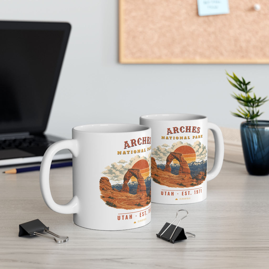 Arches National Park Mug – Vintage Delicate Arch 11oz Coffee Mug – Landscape