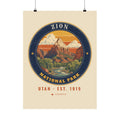 Zion National Park Poster – Vintage The Watchman 18x24 Art Print – Emblem