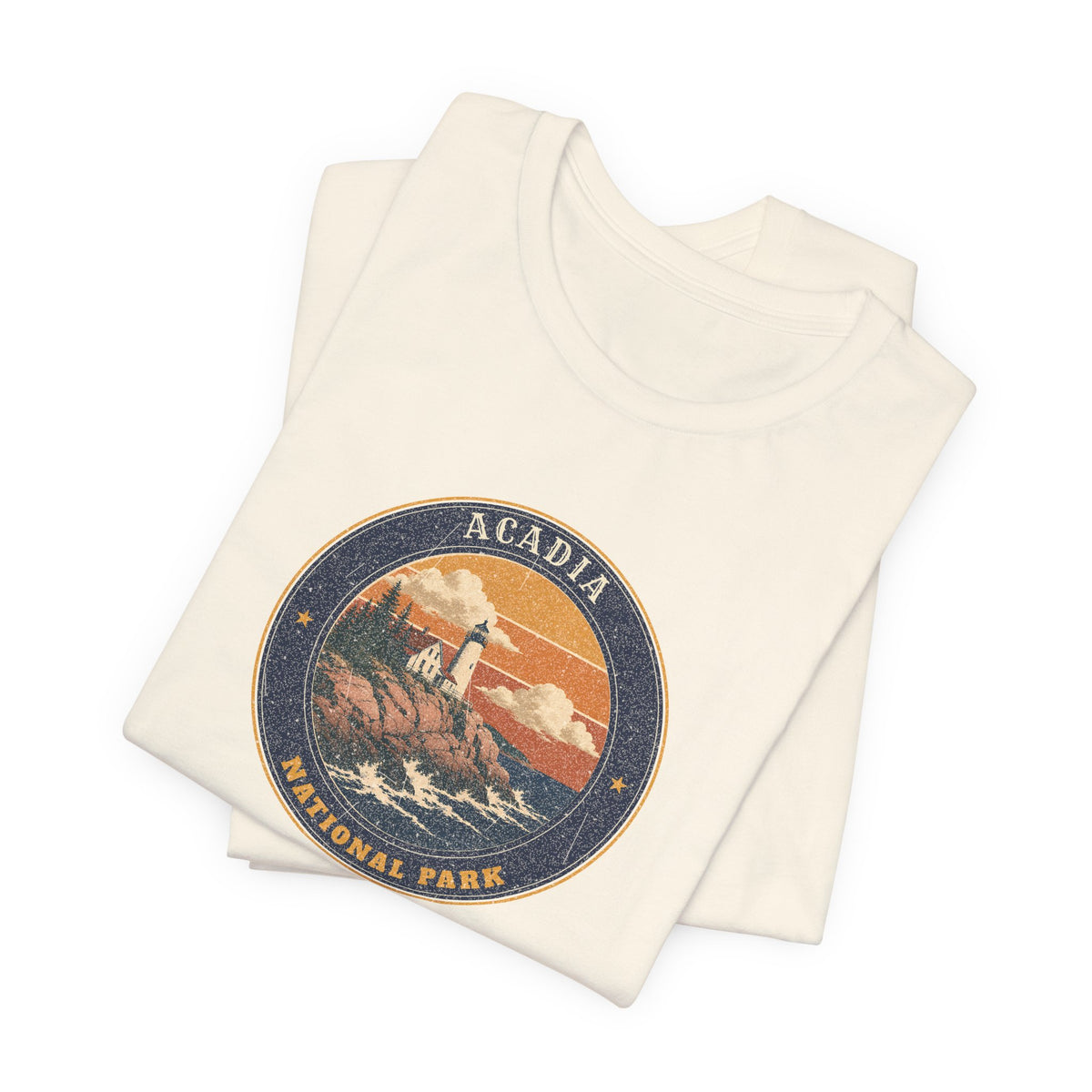 Acadia National Park T-Shirt – Vintage Lighthouse Coast Tee – Emblem