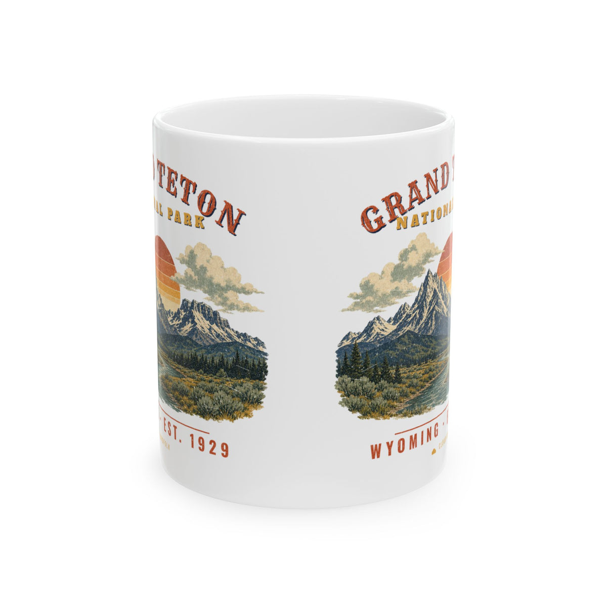 Grand Teton National Park Mug – Vintage Teton Range 11oz Coffee Mug – Landscape