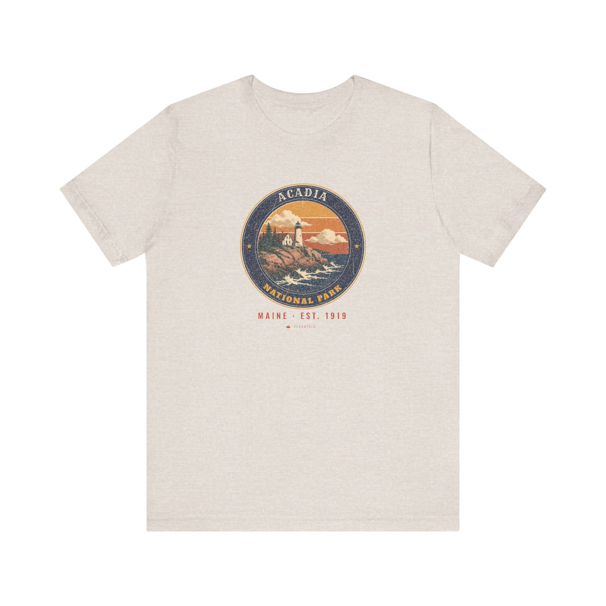 Acadia National Park T-Shirt – Vintage Lighthouse Coast Tee – Emblem