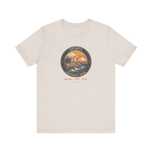 Acadia National Park T-Shirt – Vintage Lighthouse Coast Tee – Emblem