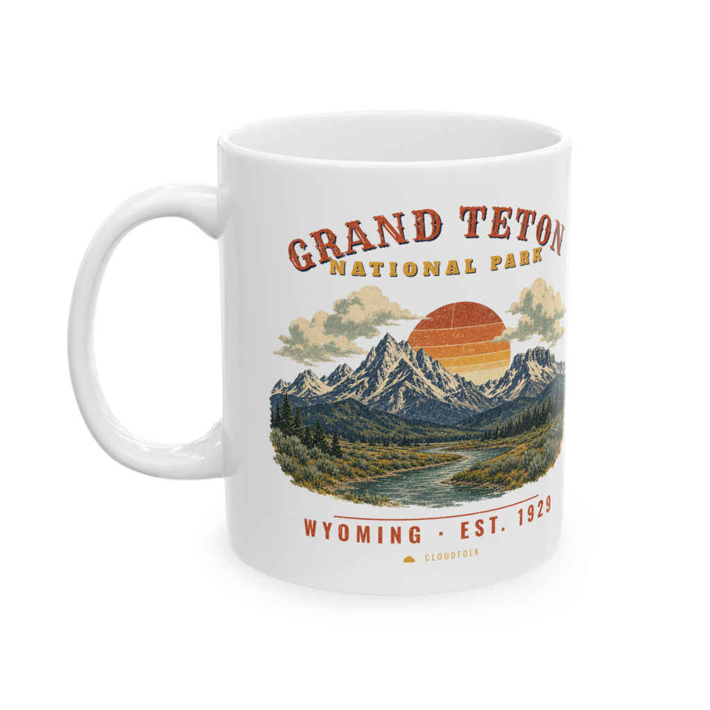 Grand Teton National Park Mug – Vintage Teton Range 11oz Coffee Mug – Landscape