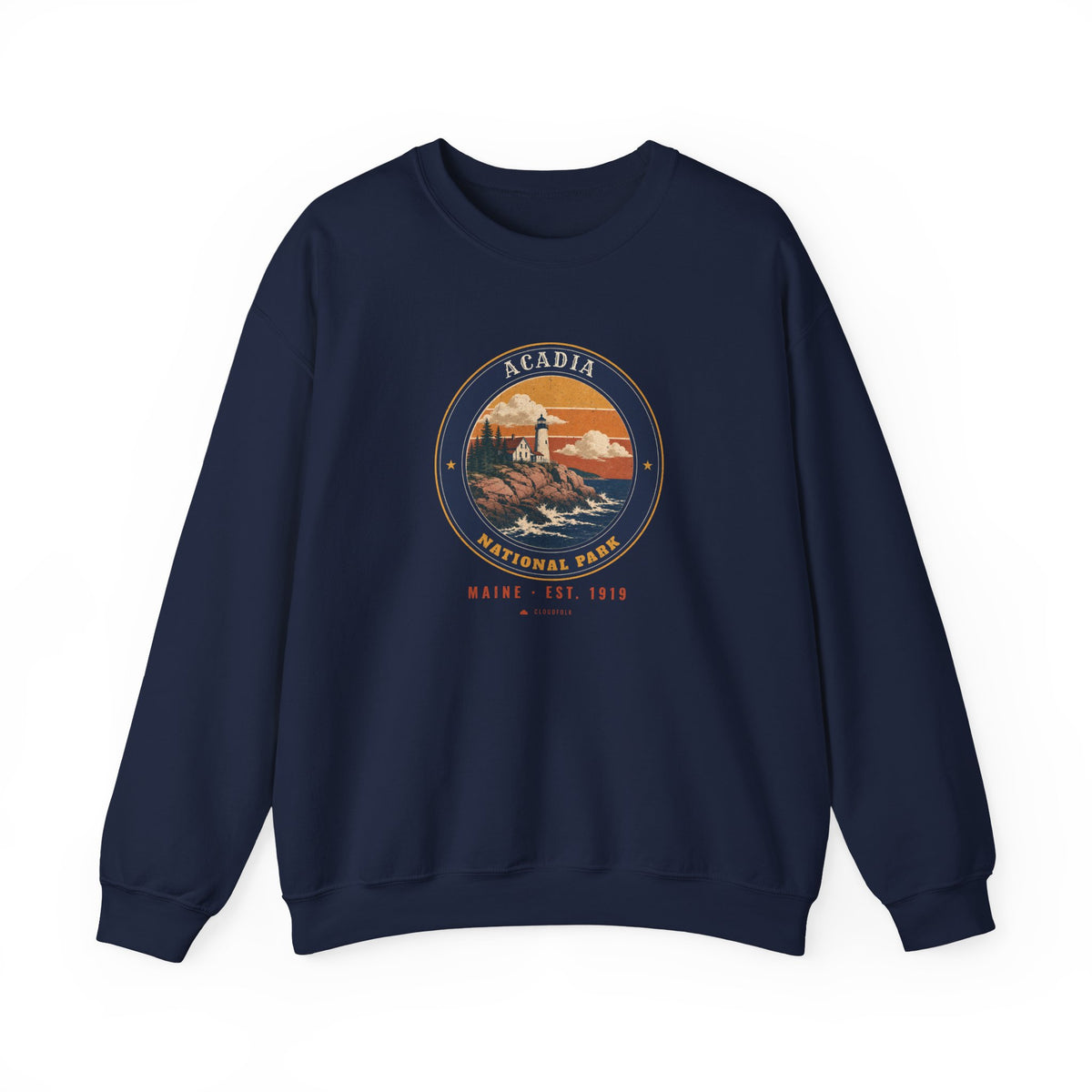 Acadia National Park Sweatshirt – Vintage Lighthouse Coast Crewneck – Emblem
