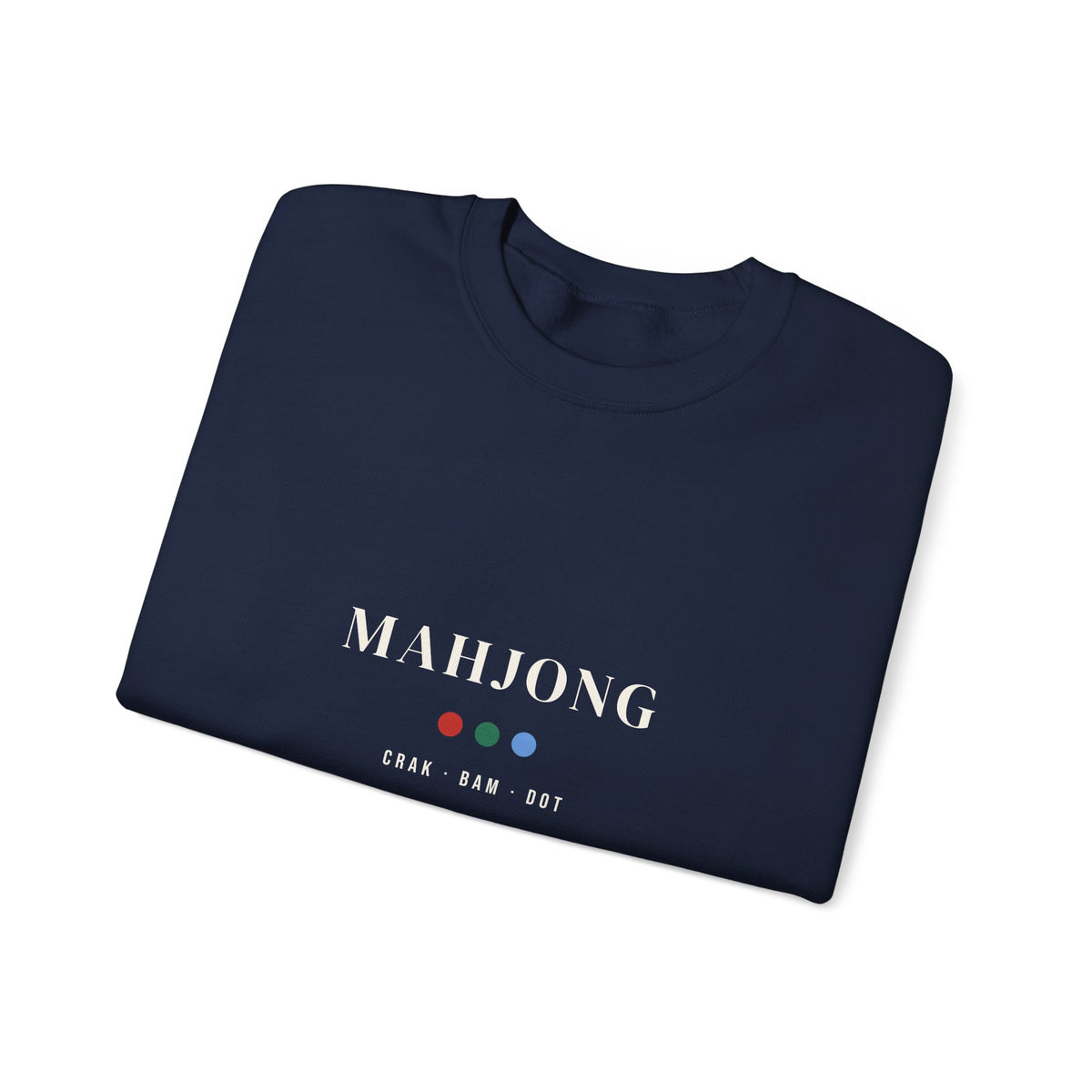 Mahjong Sweatshirt, Minimalist Serif Crak Bam Dot Unisex Crewneck