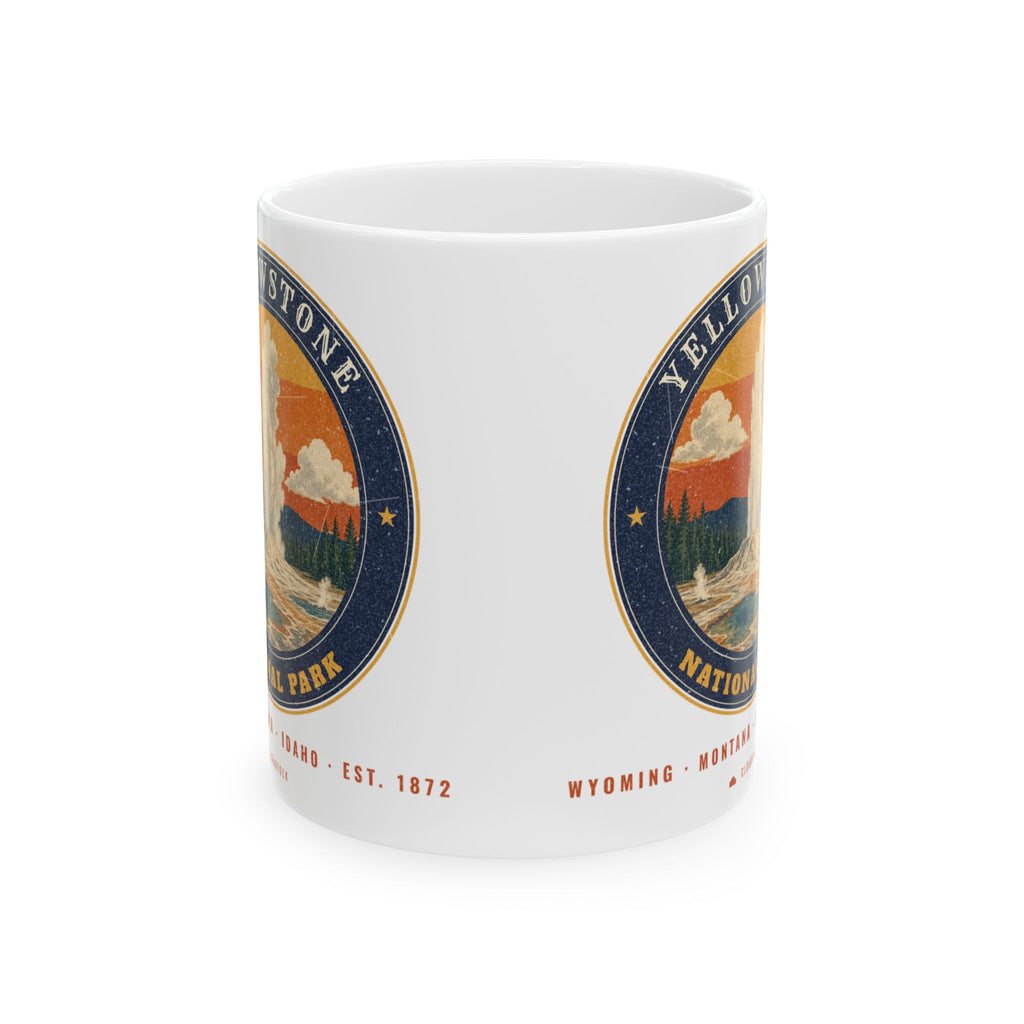 Yellowstone National Park Mug – Vintage Geyser Basin 11oz Coffee Mug – Emblem
