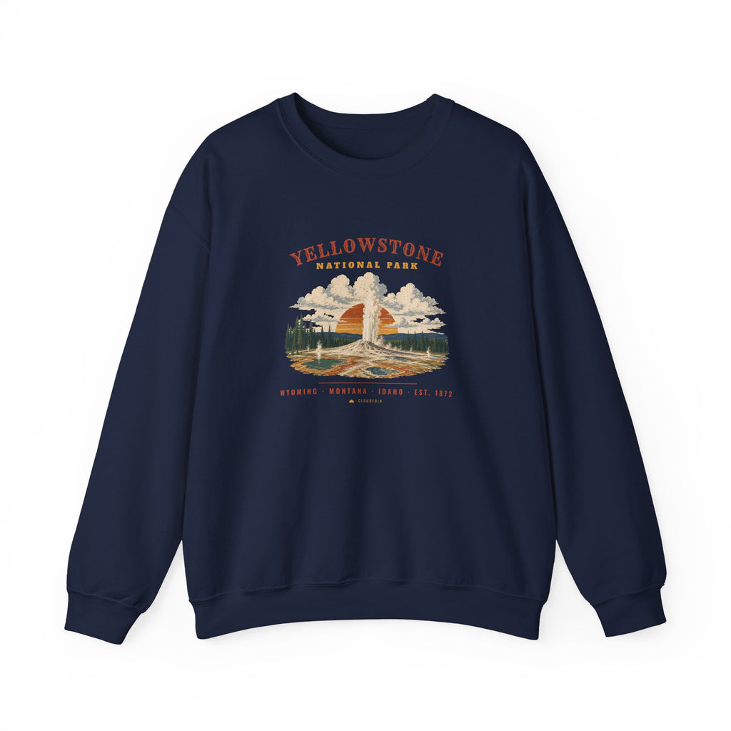 Yellowstone National Park Sweatshirt – Vintage Geyser Basin Crewneck – Landscape