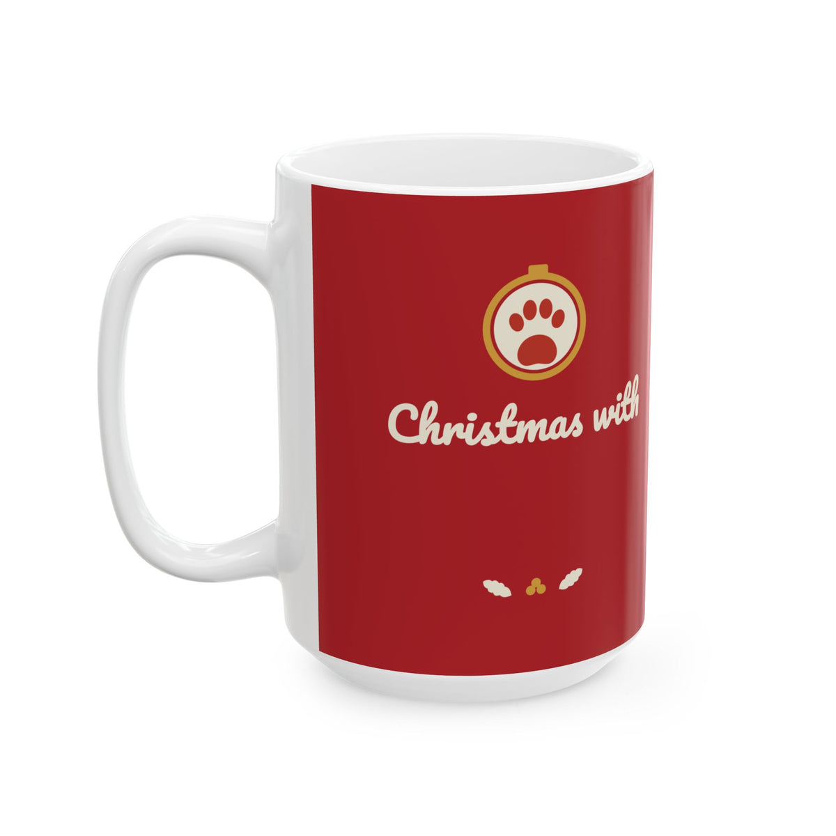 Custom Pet Name Christmas Mug, Dog or Cat Coffee Mug Gift